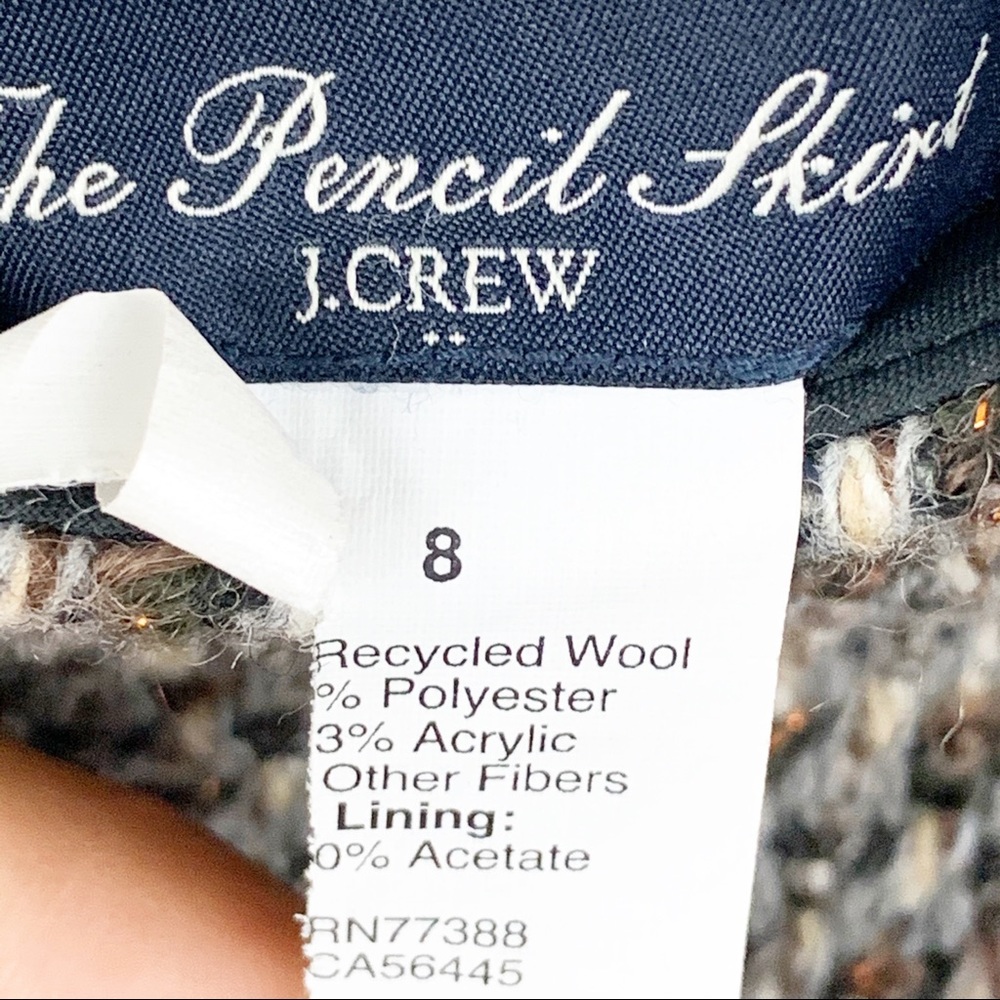 J. Crew Factory Size 8 Timber Tweed Wool Blend Skirt - Picture 4 of 5